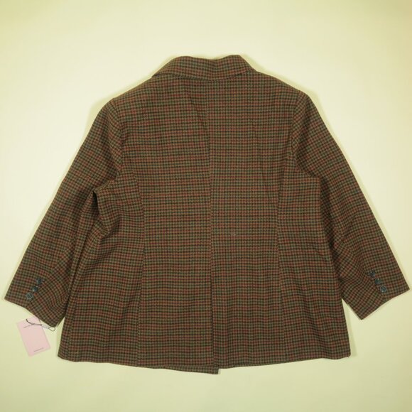 Avec Les Filles Hourglass Double Breasted Blazer Womens 3X Brown Wool New - Picture 3 of 6